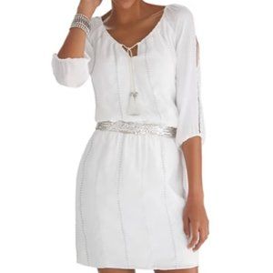 WHBM: White Bohemian Blouson Dress